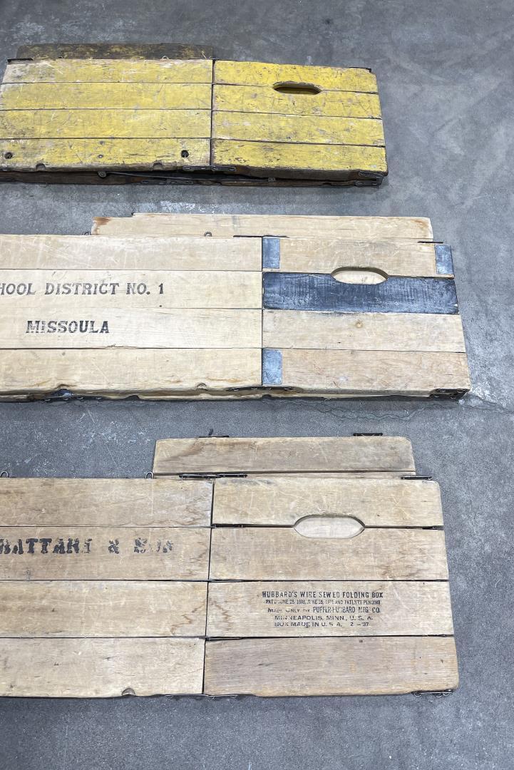 Lot of 3 Antique Montana Folding Wood Boxes