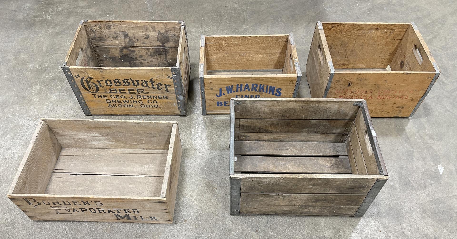 Beer Wine Milk Wood Crates Boxes Montana