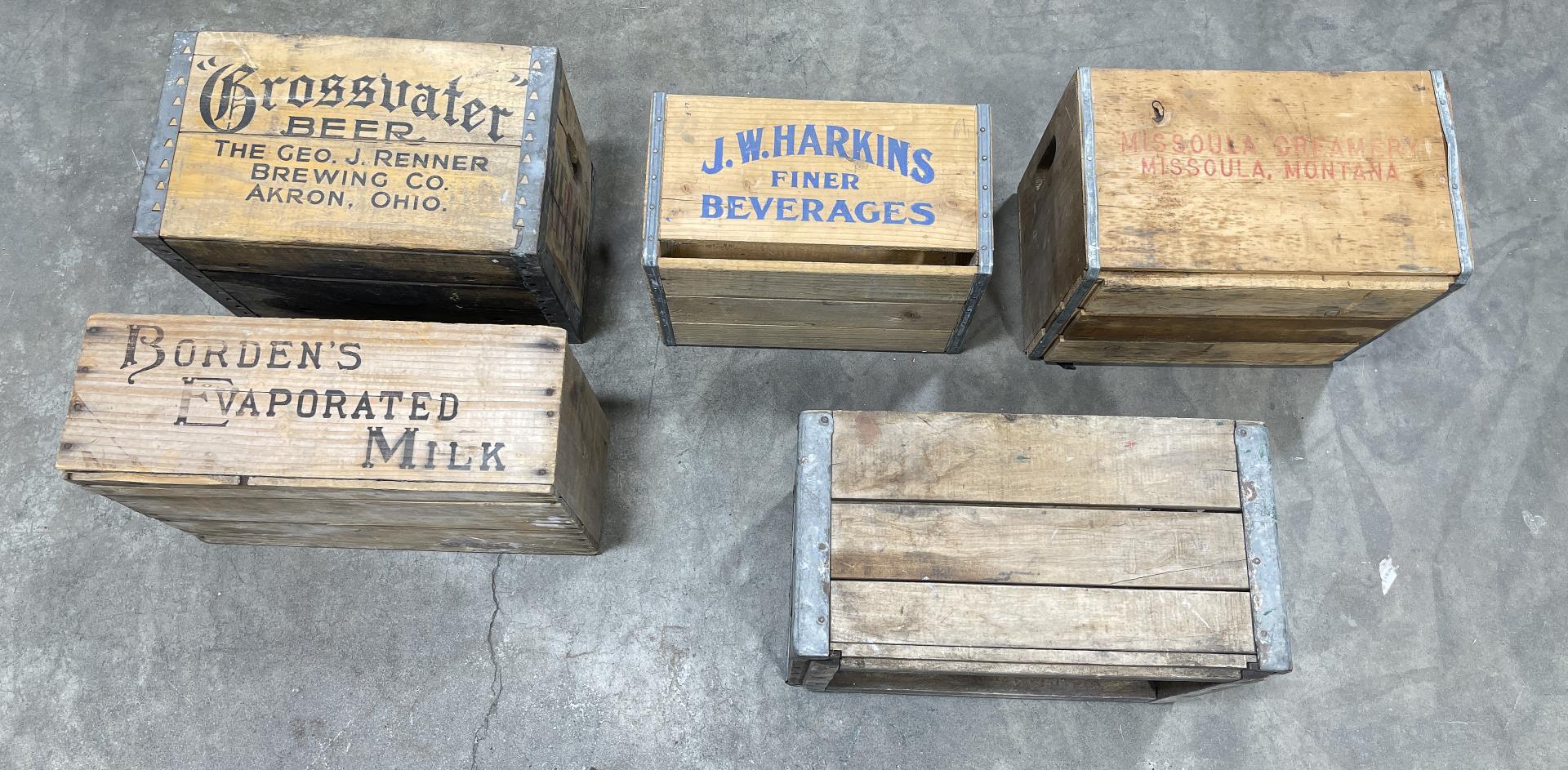 Beer Wine Milk Wood Crates Boxes Montana