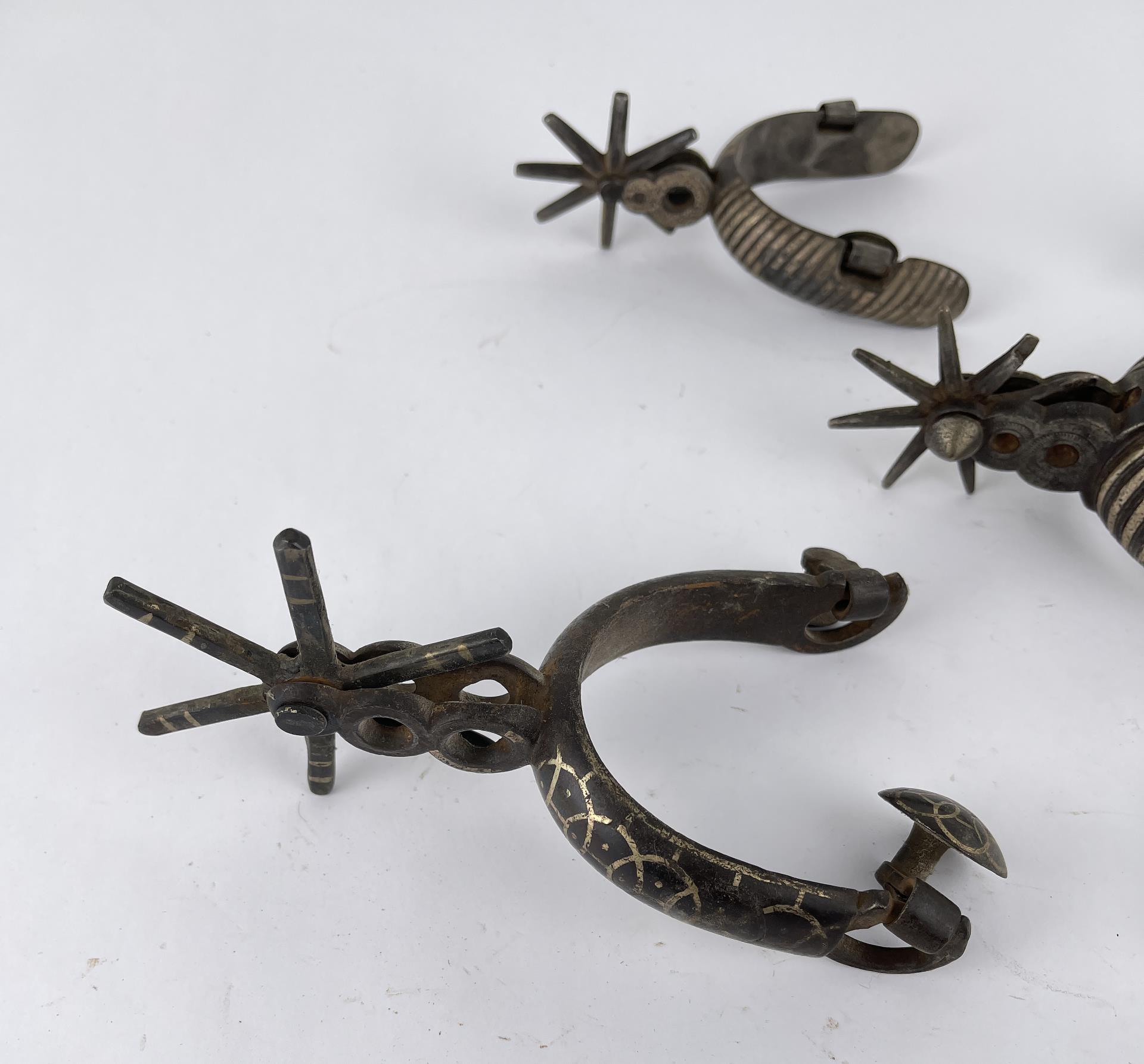 Group of 5 Antique Single Charro Spurs