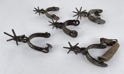 Group of 5 Antique Single Charro Spurs