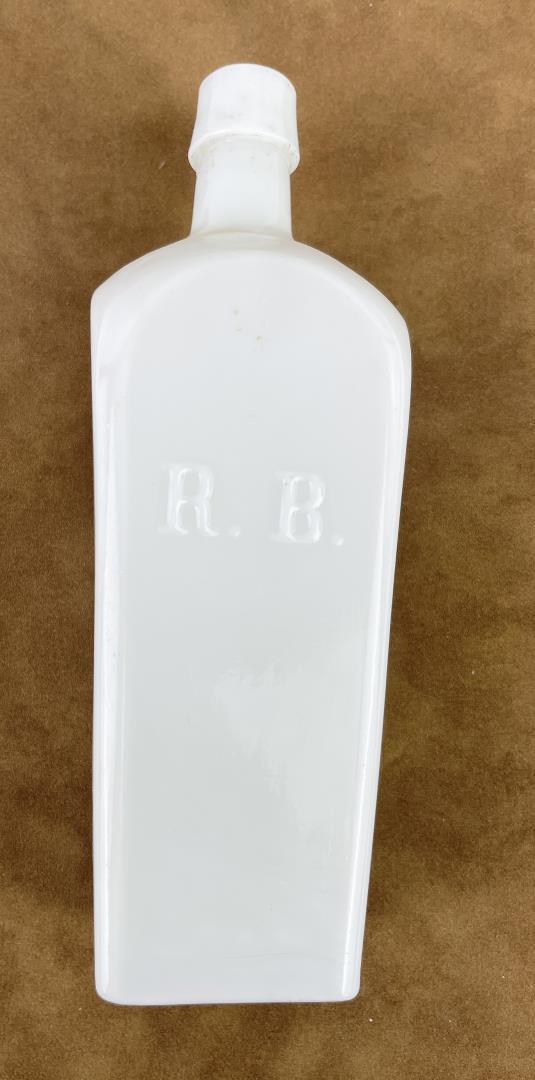 Rudolph Bader Gin White Milk Glass Bottle