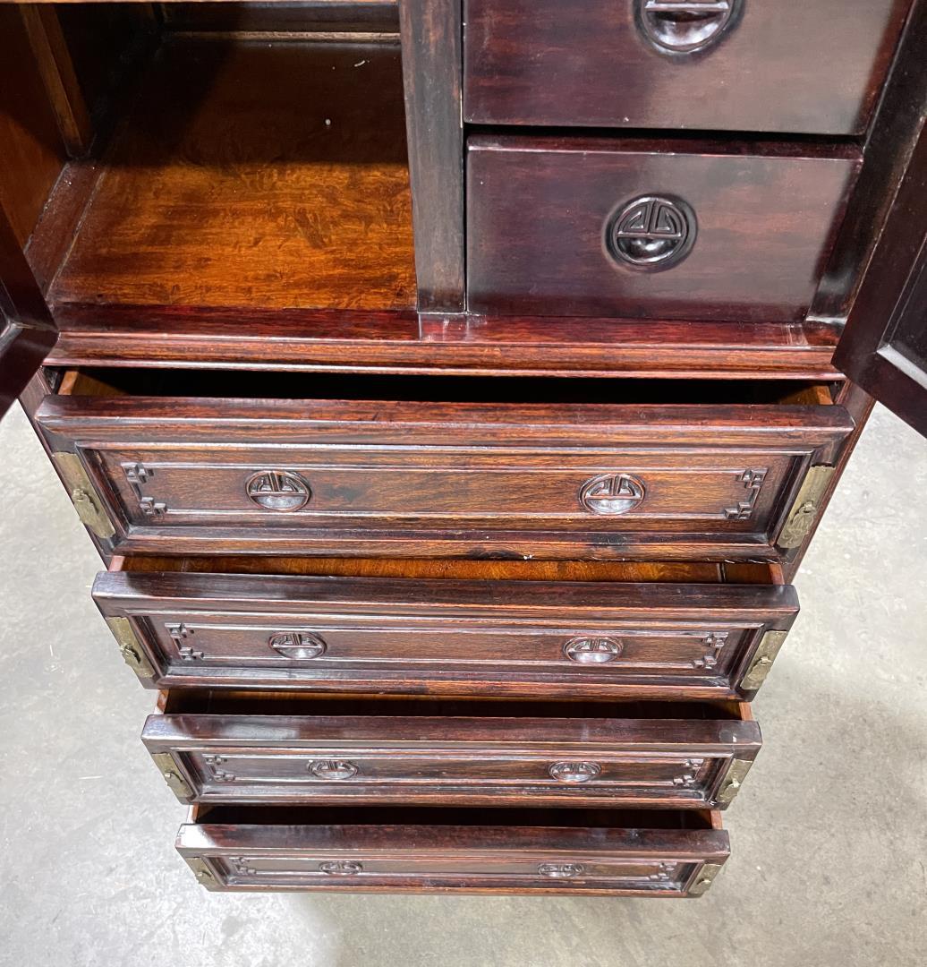 Chinese Wood Jewelry Cabinet Chest