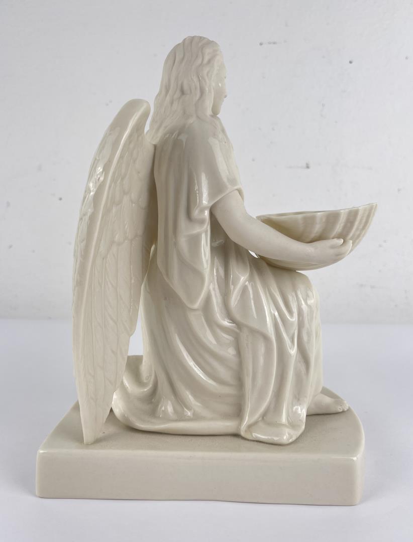 Irish Belleek Kneeling Angel Holy Water Font