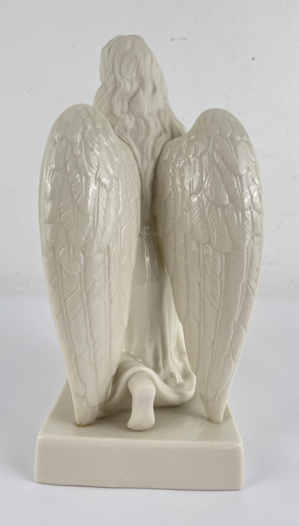 Irish Belleek Kneeling Angel Holy Water Font