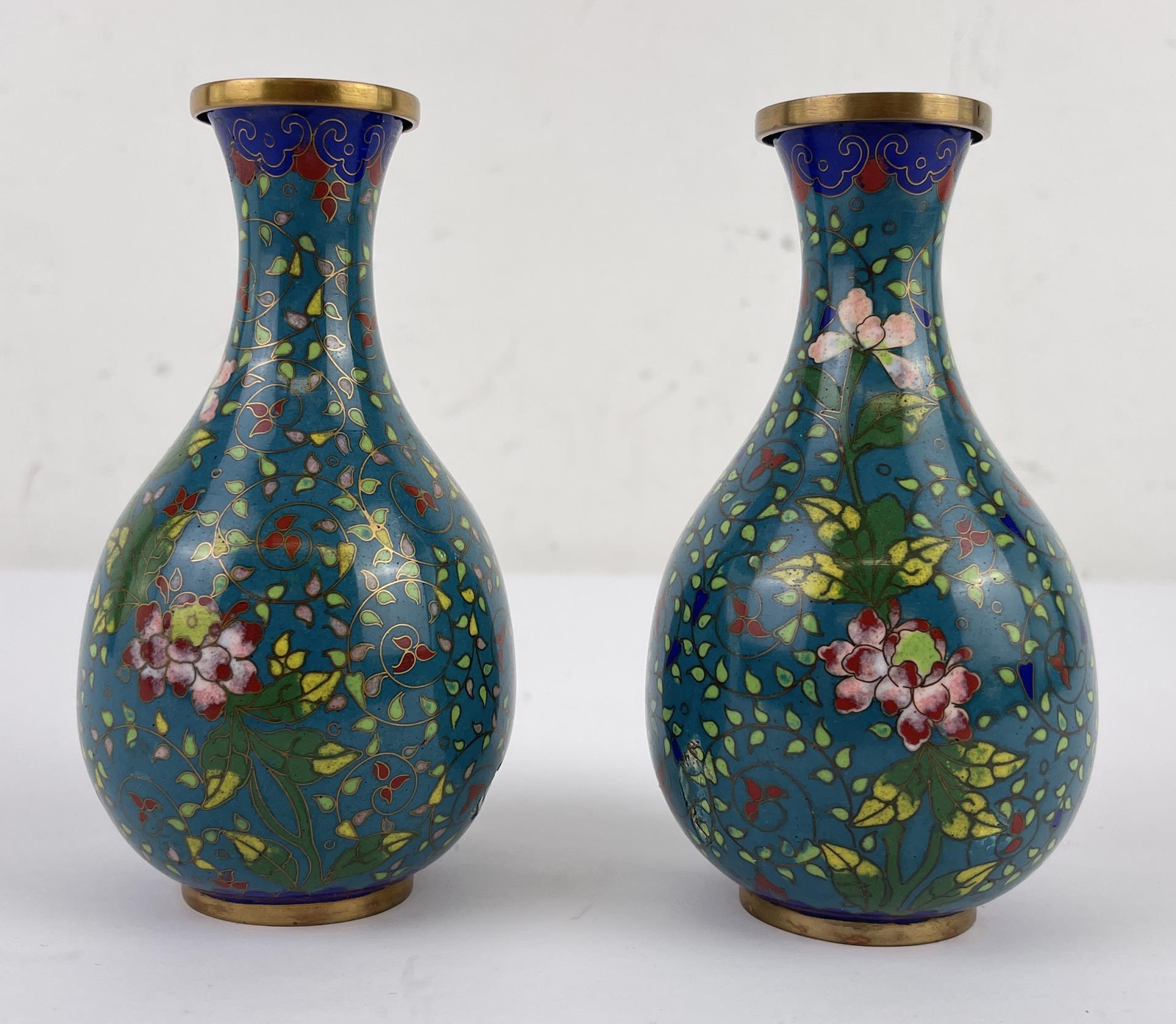 Pair of Antique Chinese Cloisonne Vases