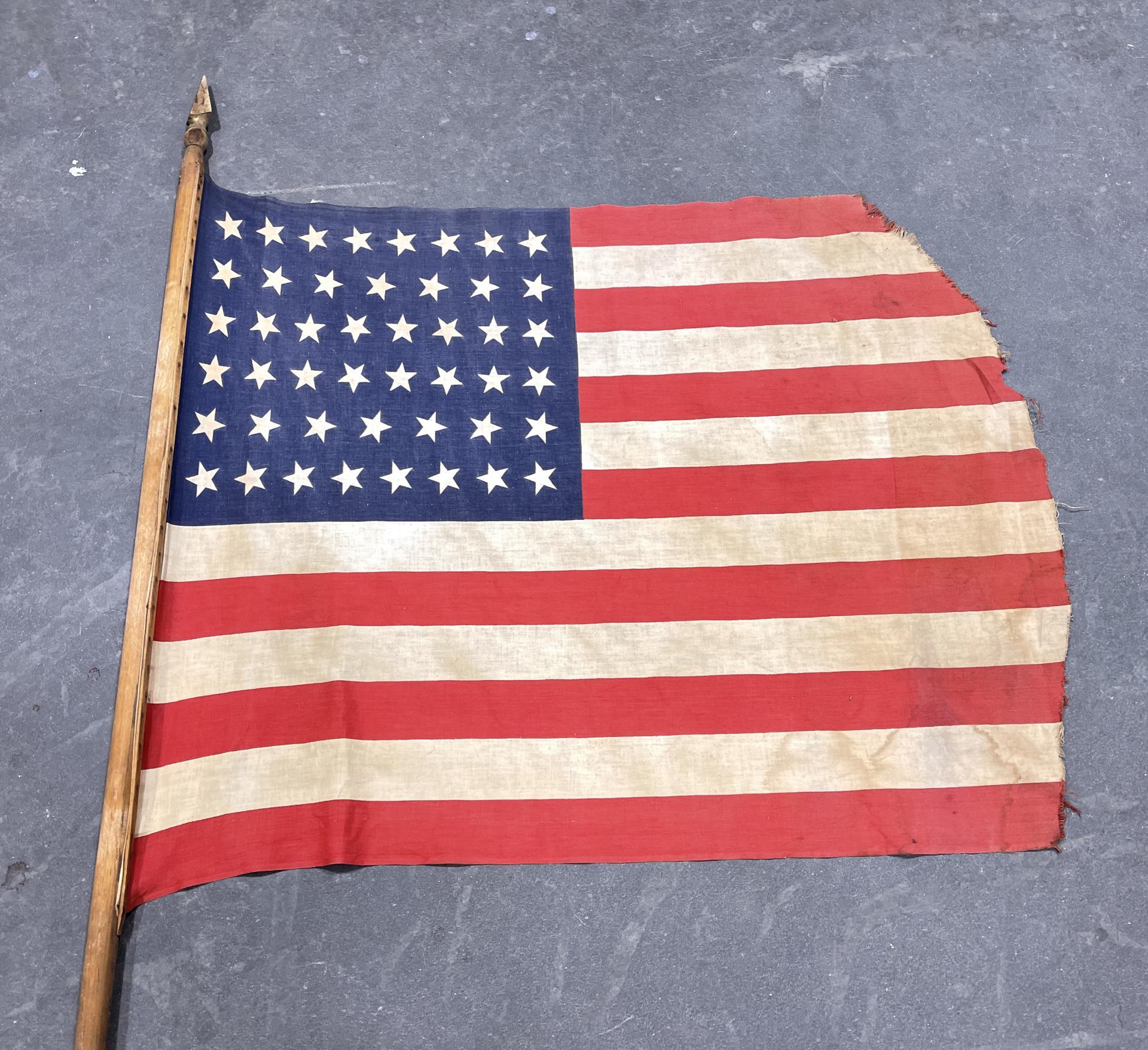 Antique 46 Star American Flag Oklahoma 1908