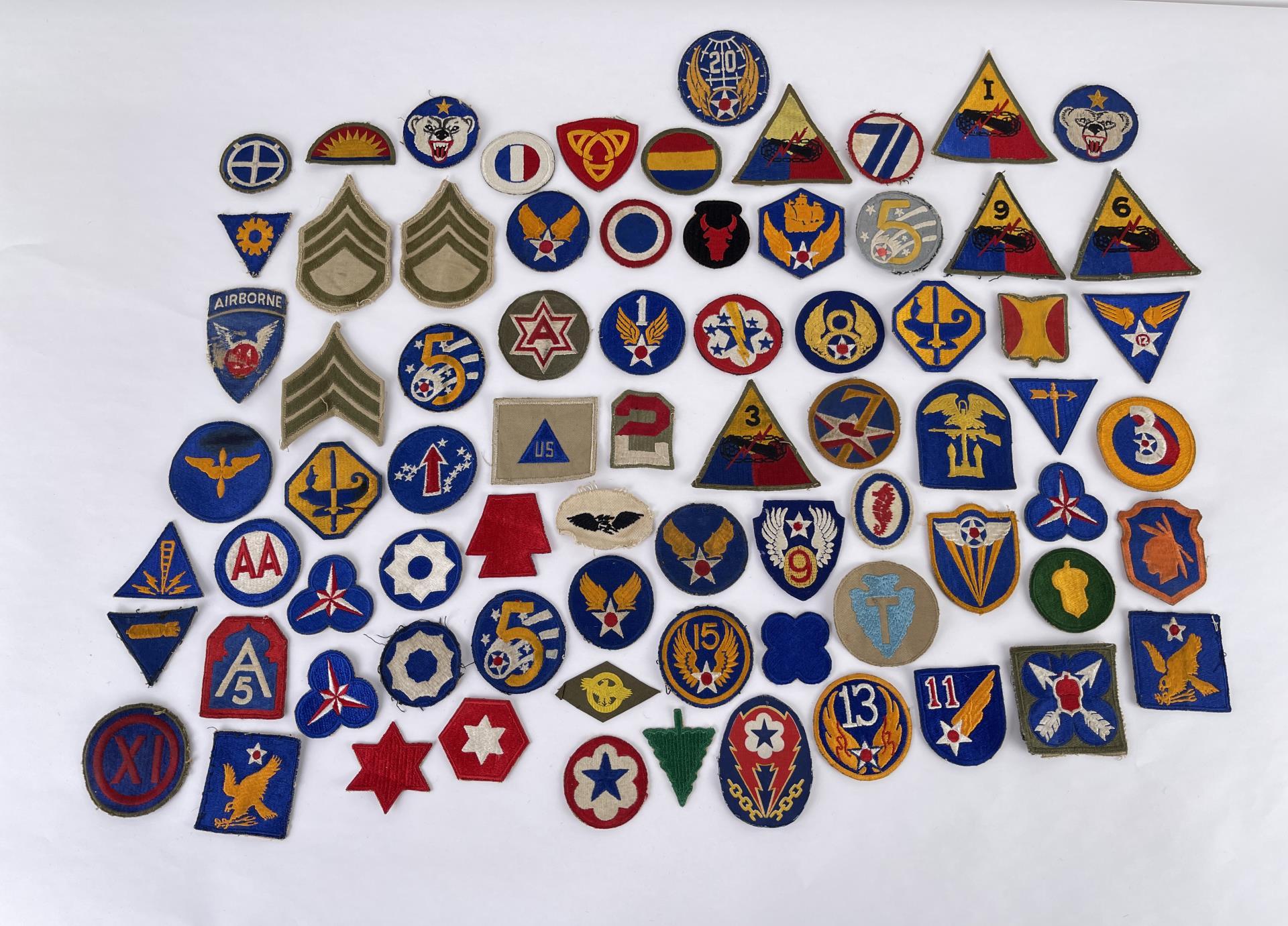 Large Group of WW2 US Military Patches