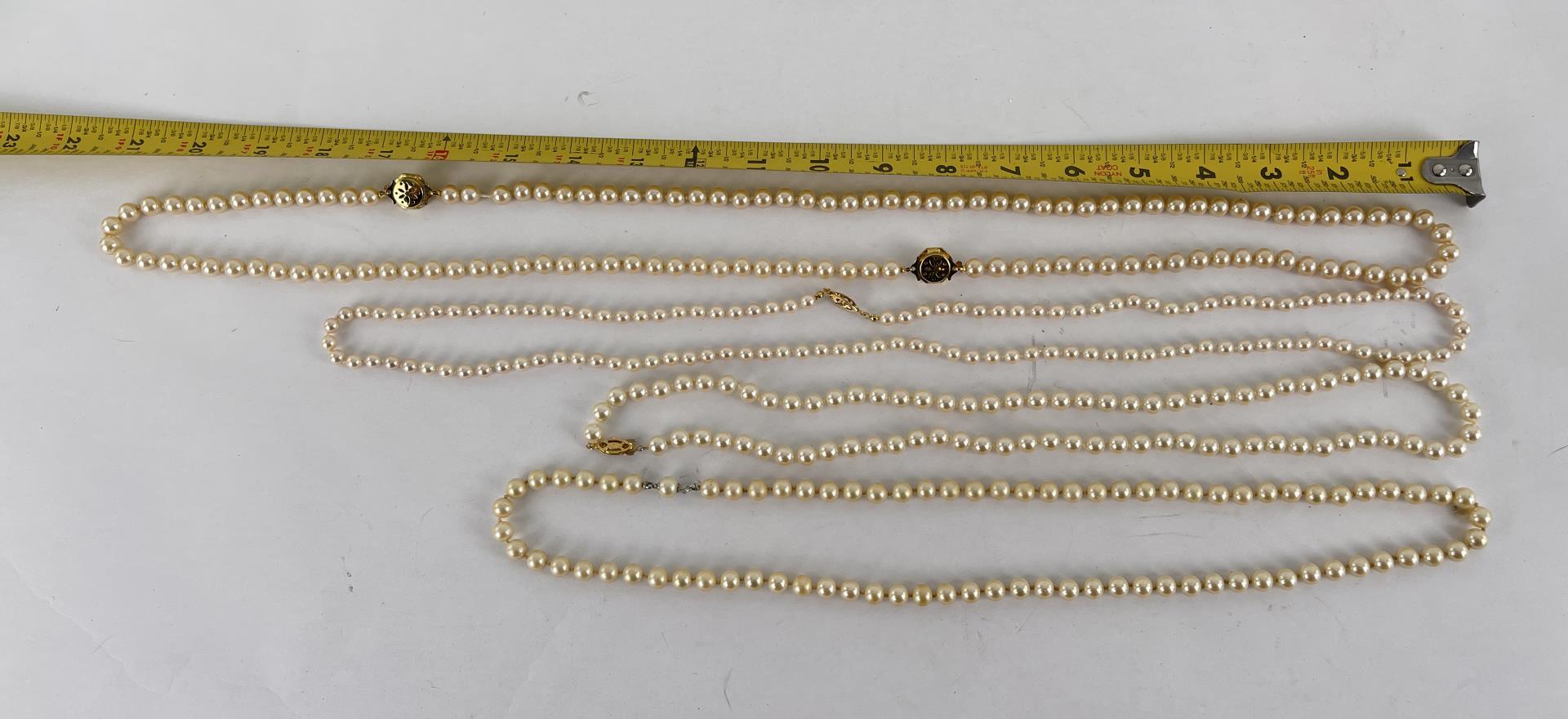 Group of Faux Pearl Necklaces