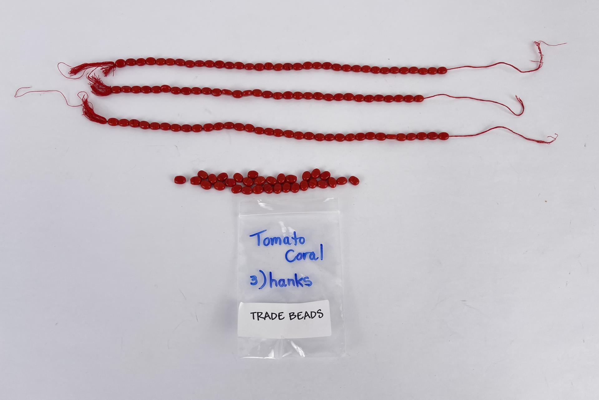 Group of Tomato Coral Trade Beads