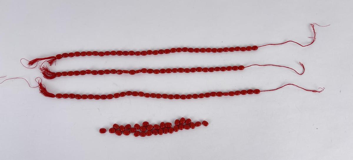 Group of Tomato Coral Trade Beads
