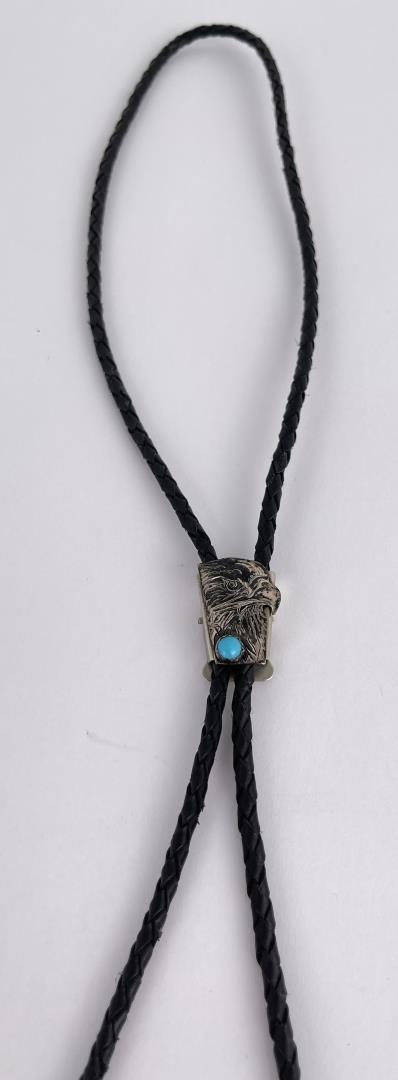 Navajo Sterling Silver Turquoise Bolo Tie