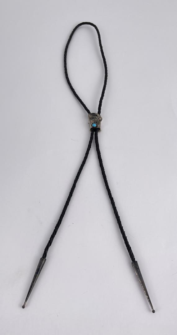 Navajo Sterling Silver Turquoise Bolo Tie