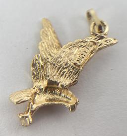 14k Gold Eagle Necklace Pendant Charm