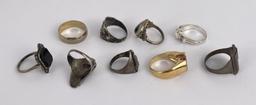 Lot of 9 Sterling Silver Rings