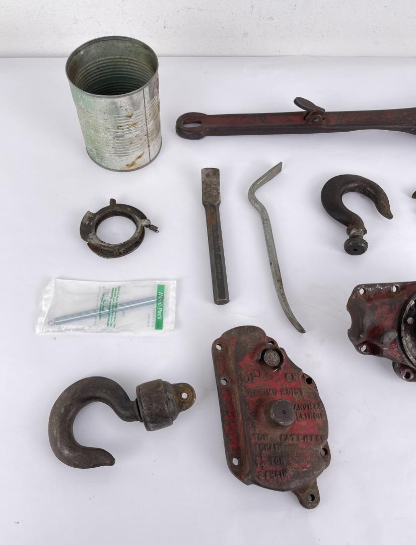 Group of Antique Chain Winch Parts