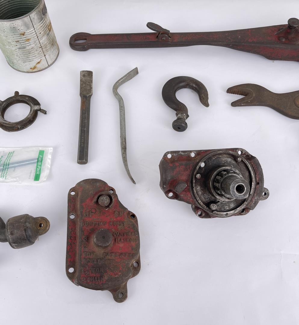 Group of Antique Chain Winch Parts
