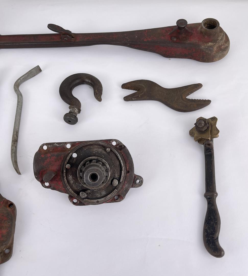 Group of Antique Chain Winch Parts