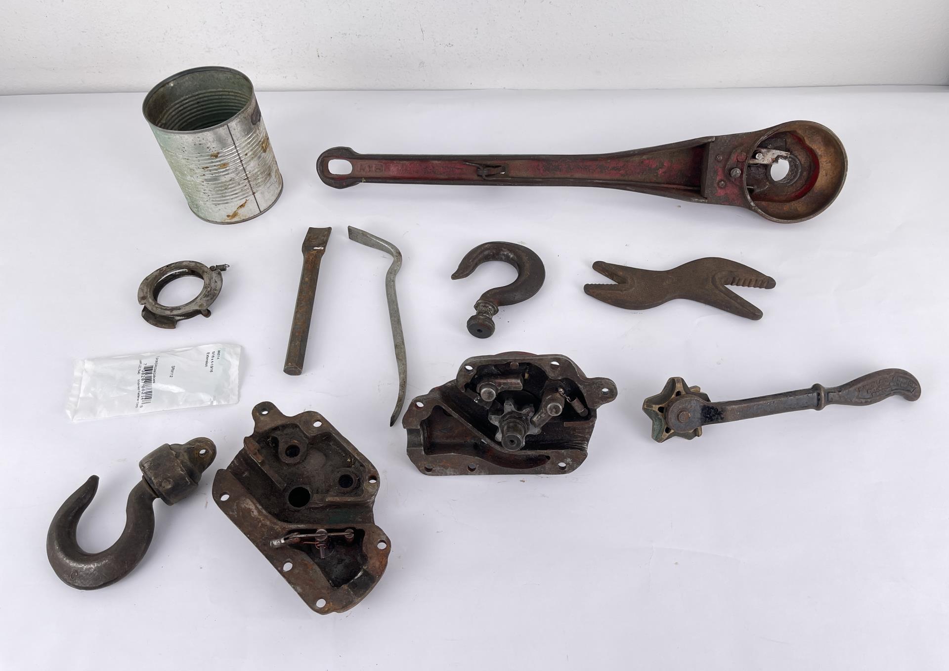 Group of Antique Chain Winch Parts