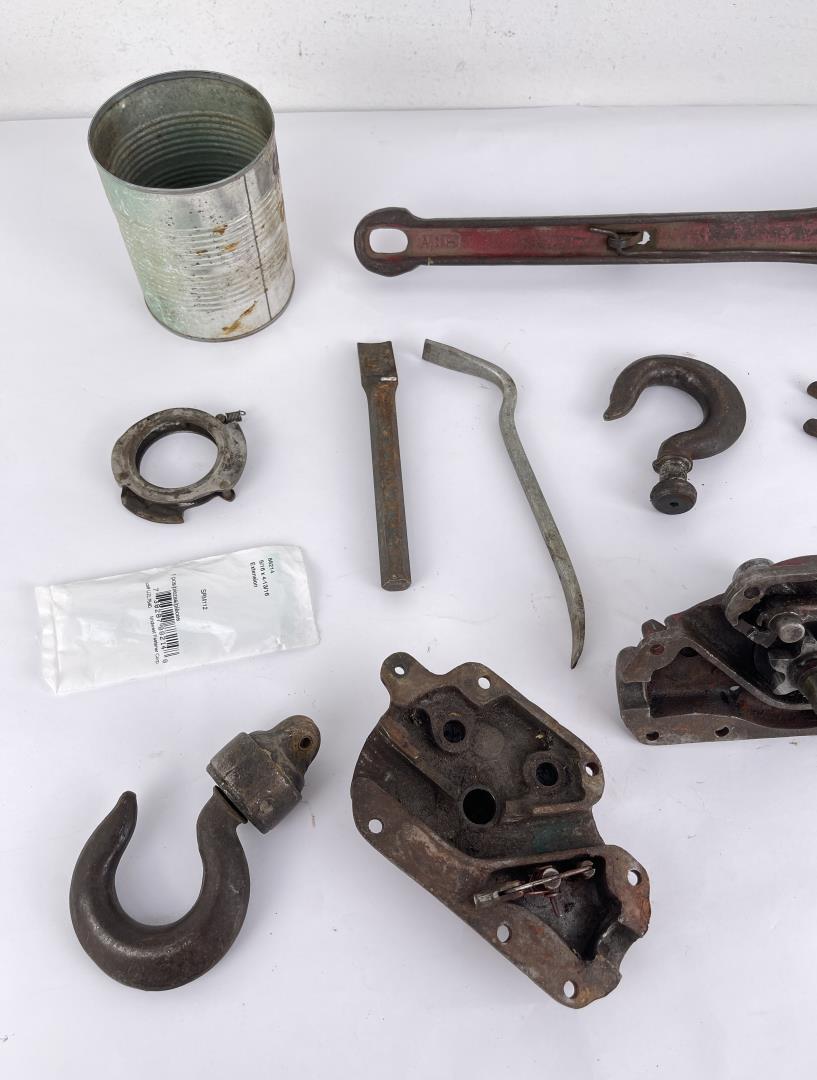 Group of Antique Chain Winch Parts