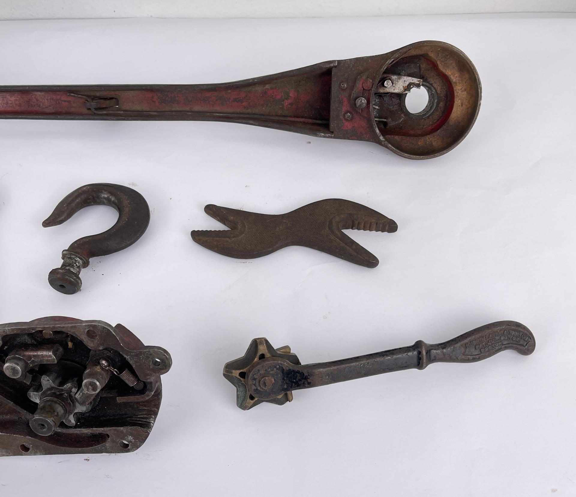 Group of Antique Chain Winch Parts