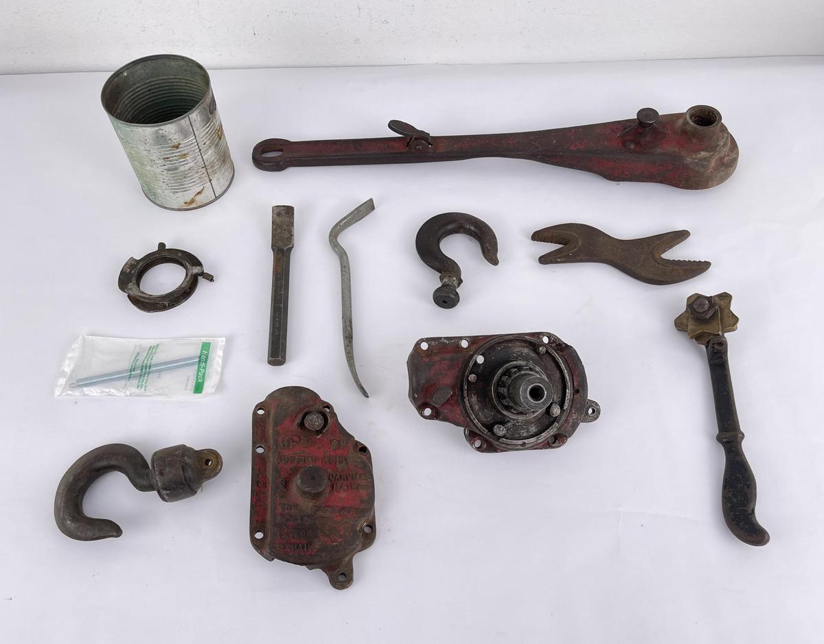 Group of Antique Chain Winch Parts