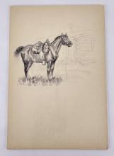 Bob Hall Montana Cowboy Drawing