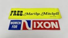 Martha Mitchell Nixon Political Bumper Stickers