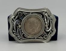 1922 Silver Peace Dollar Belt Buckle