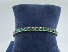 Green Rhinestone Costume Jewelry Bracelet
