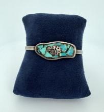 Zuni Indian Sterling Silver Turquoise Bracelet