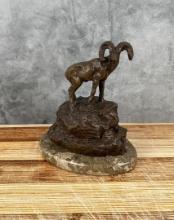 Charles M Russell Montana Bighorn Sheep Bronze