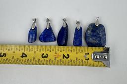 Lapis Lazuli Sterling Silver Necklace Pendants