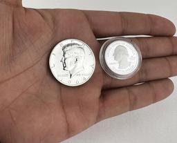 1964 P Half Dollar & 2019 S Quarter