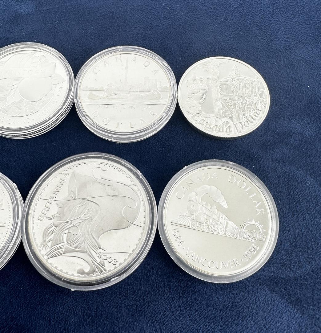 Collection Of Canada Silver Dollar Coins