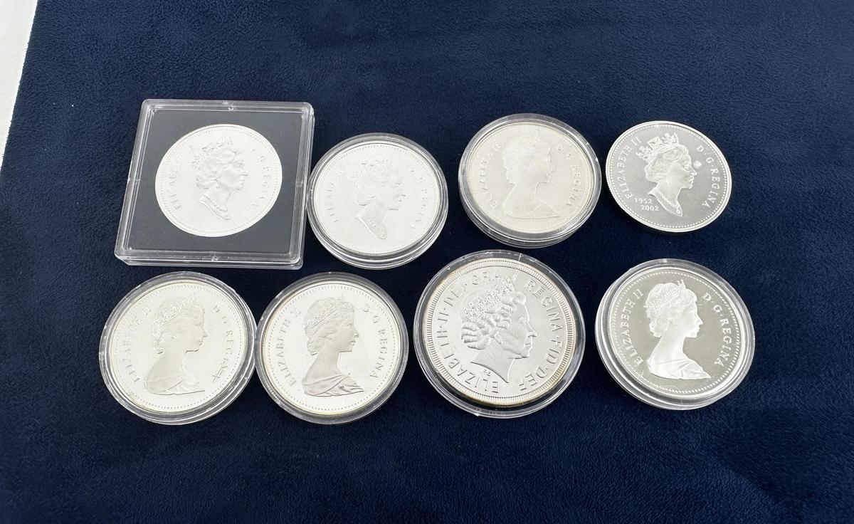 Collection Of Canada Silver Dollar Coins