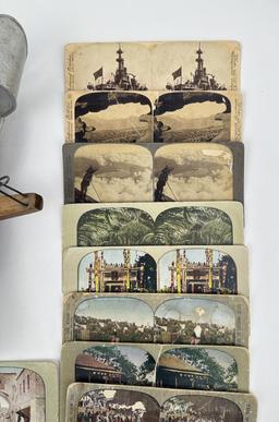 Stereoviewer And Collection Of Stereoview Cards