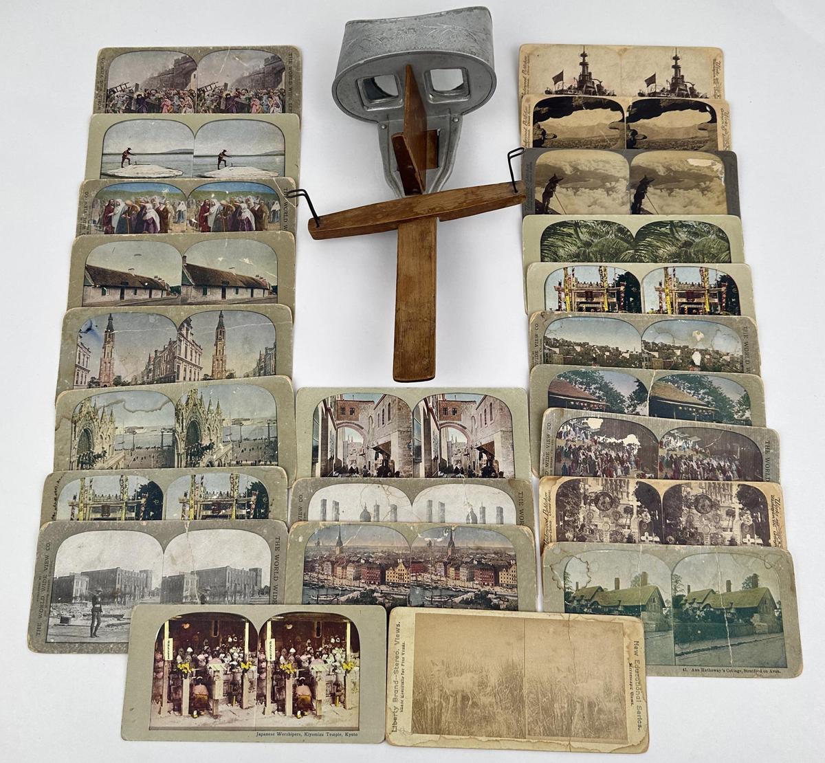 Stereoviewer And Collection Of Stereoview Cards