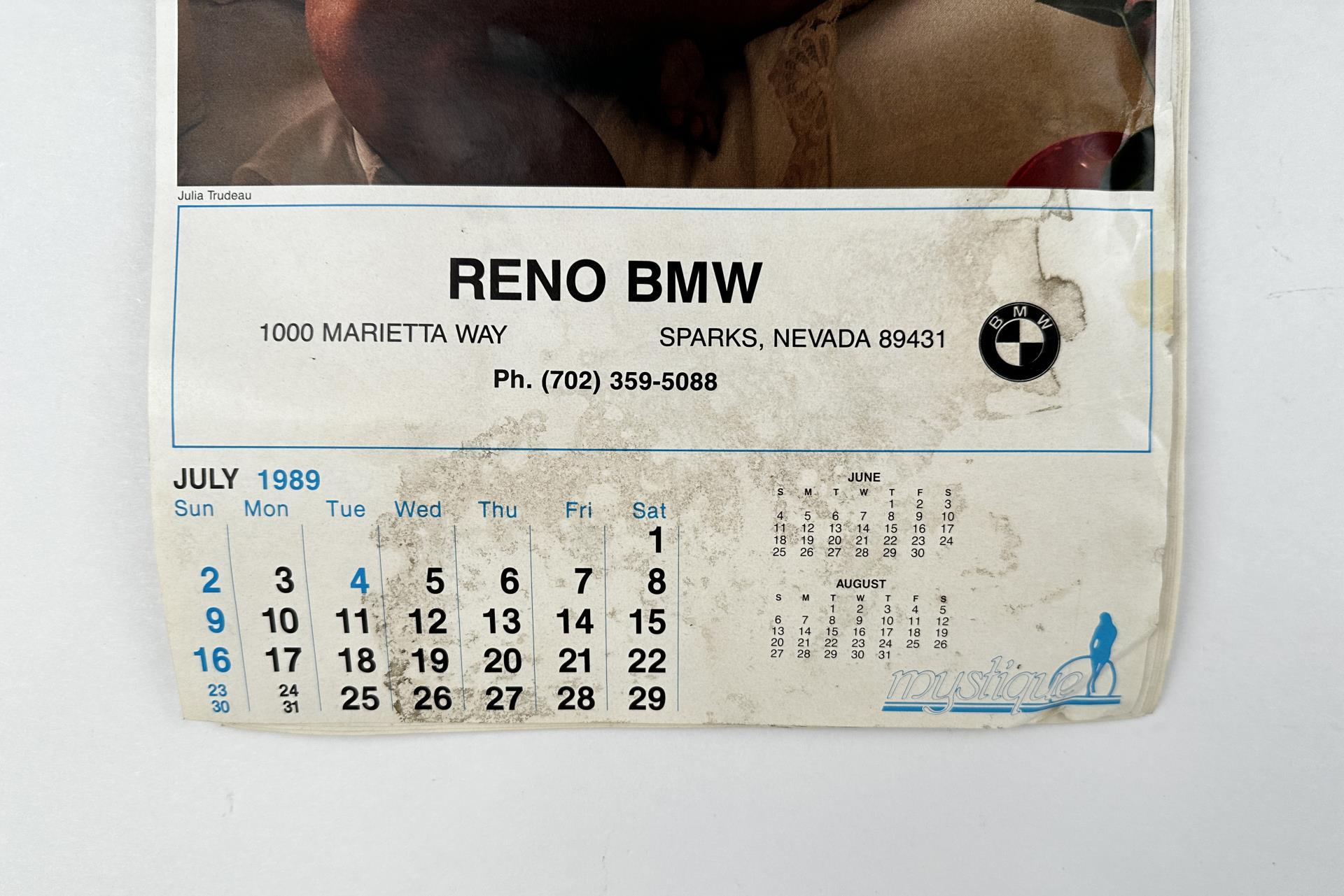 1989 Reno BMW Sparks Nevada Nude Calendar