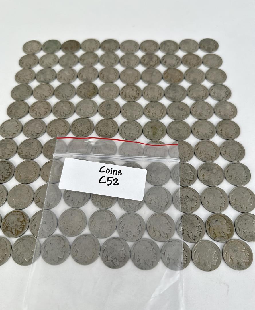 Large Group of Buffalo Nickels