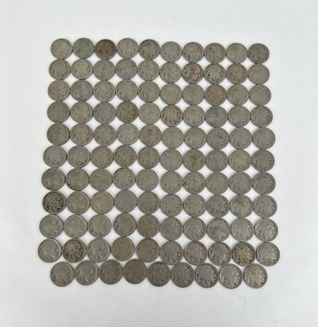 Large Group of Buffalo Nickels