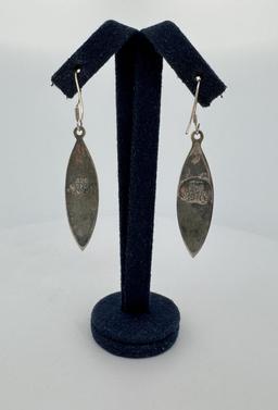 Taxco Mexico Sterling Silver Abalone Earrings