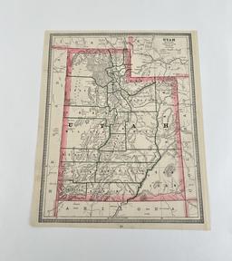 1883 George F Cram Arizona & Utah Map