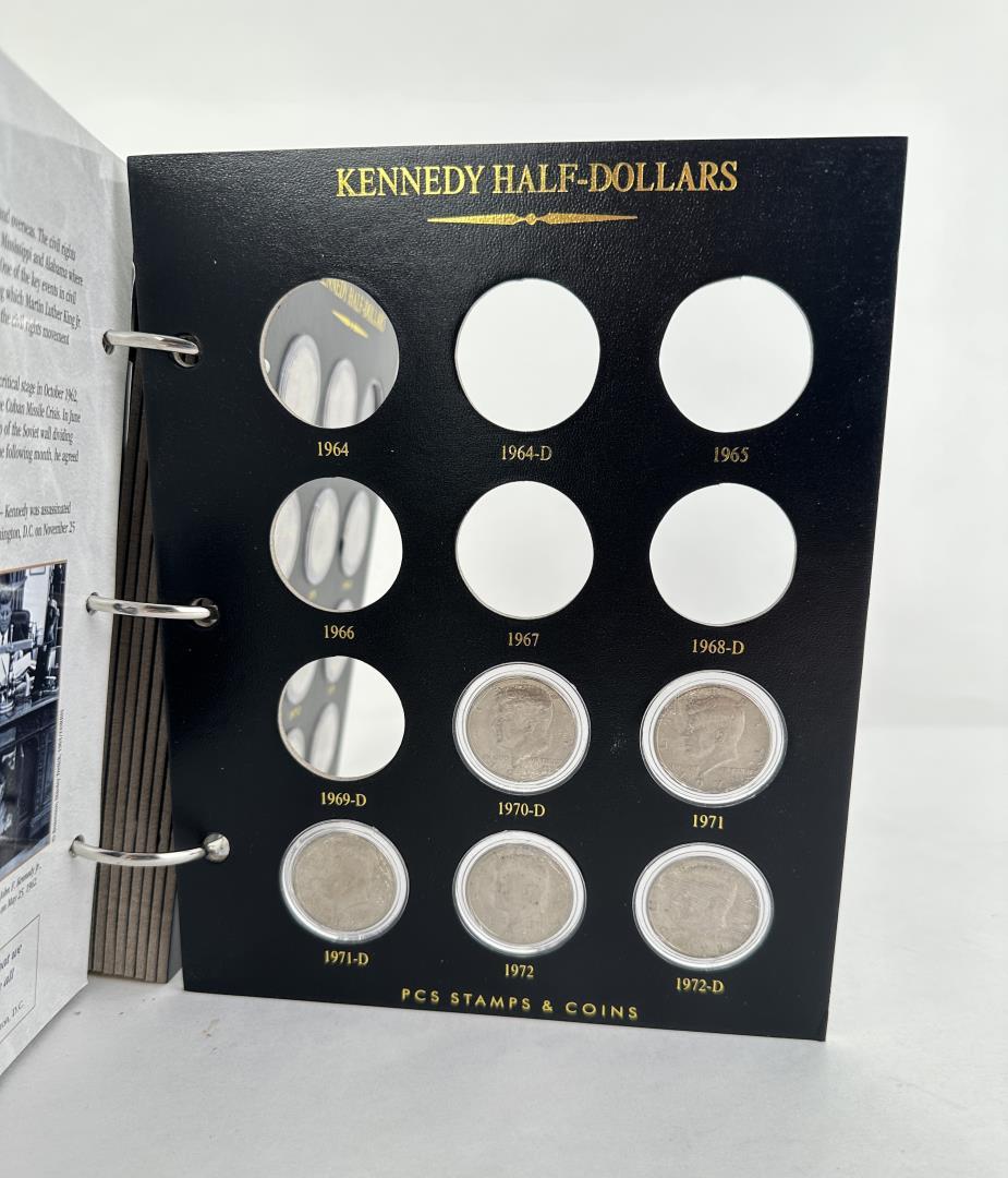 Partial Set Of Kennedy Half Dollar Coins in Album