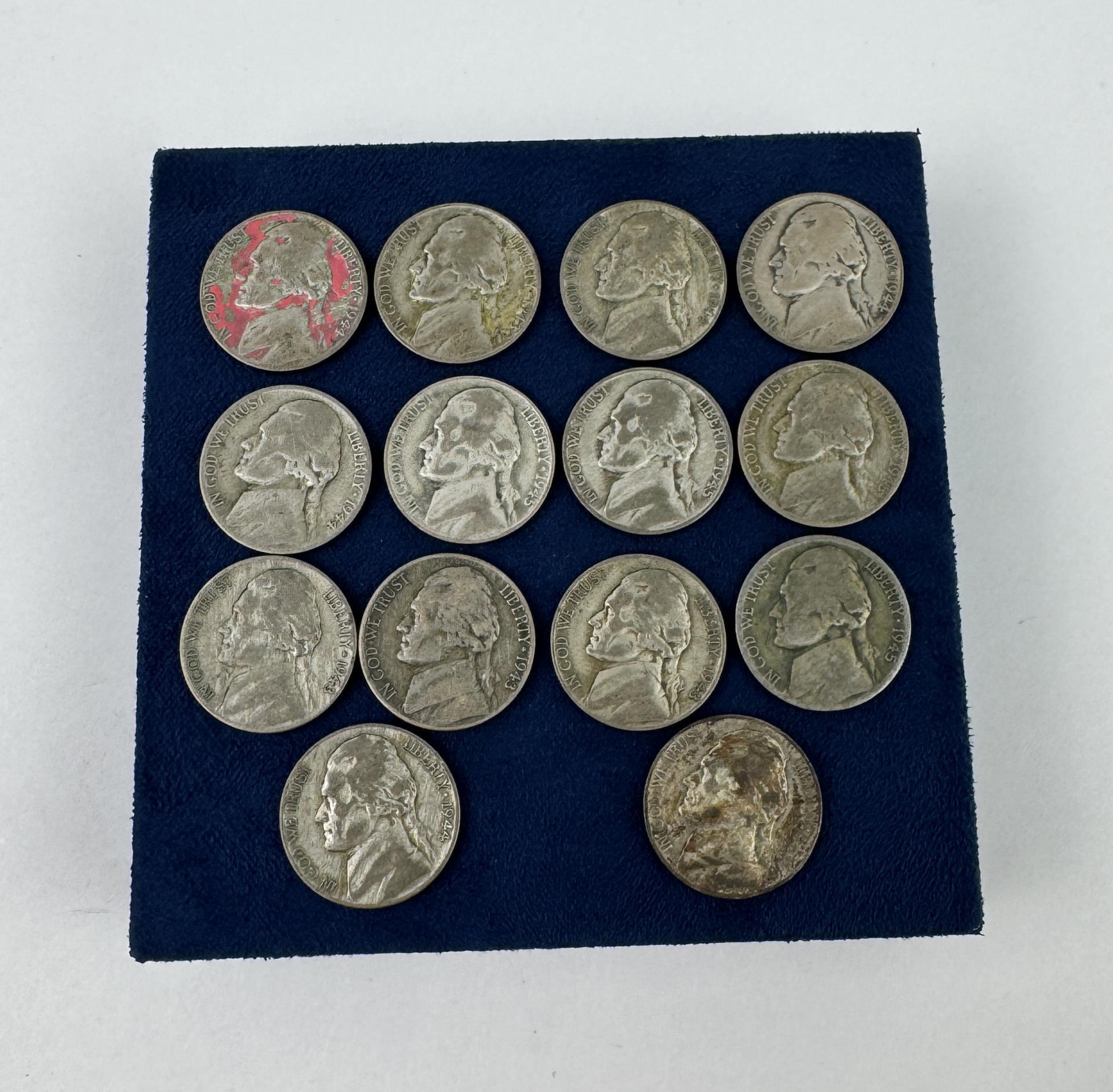 14 WW2 Silver War Time Nickels
