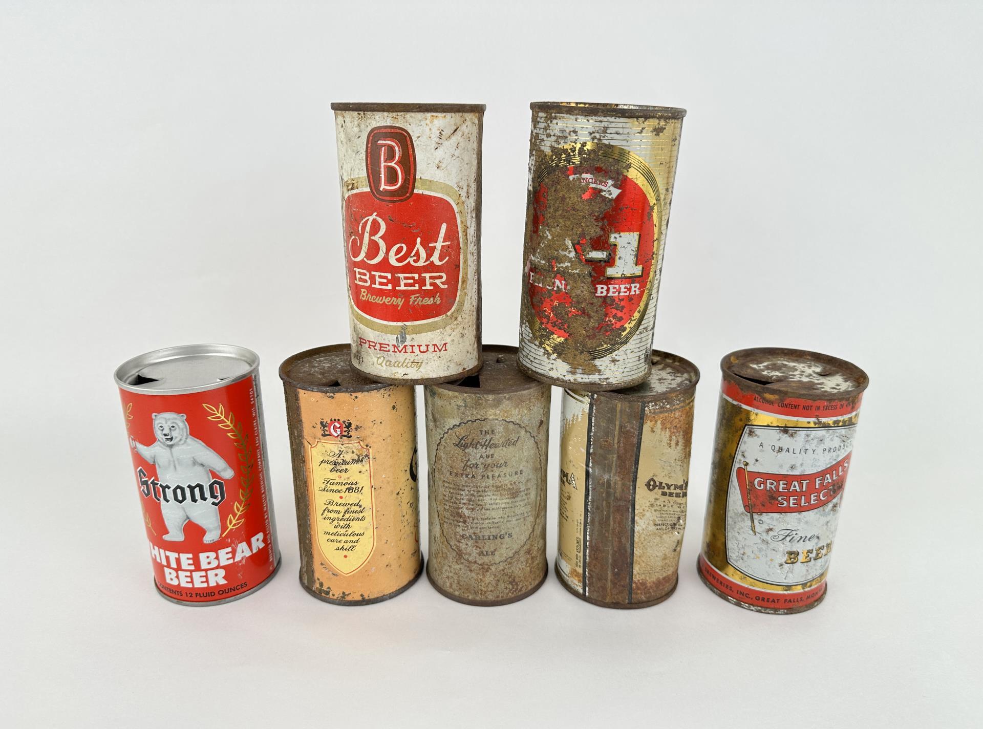 Collection of Flat Top Beer Cans