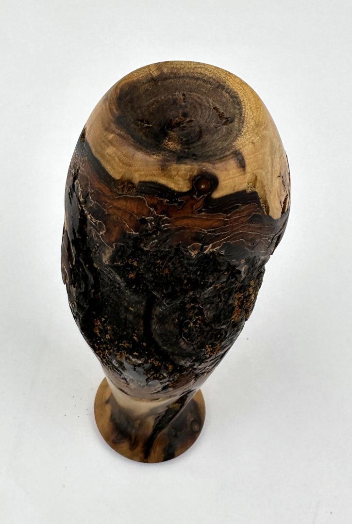 Turned Pine Wood Bud Vase