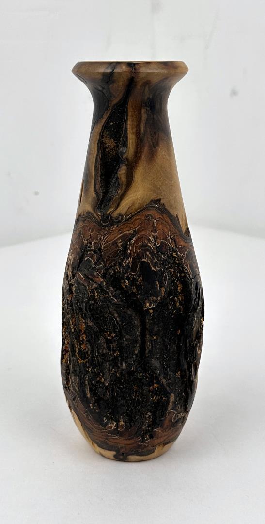 Turned Pine Wood Bud Vase