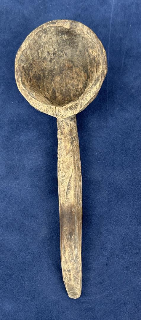 Antique Primitive Carved Wooden Ladle Spoon