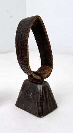 Antique Montana Sheep Bell On Leather Strap